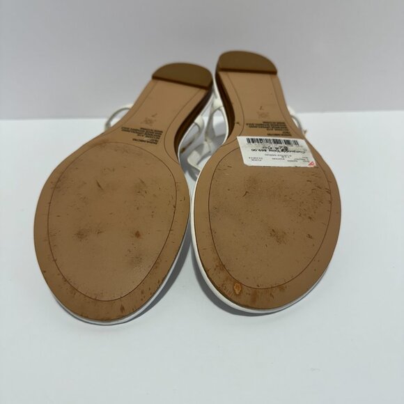 BCBG Thong White Sandals with Buckle Fastening  Ankle Strap Open Toe; Size: 7 - Picture 5 of 5